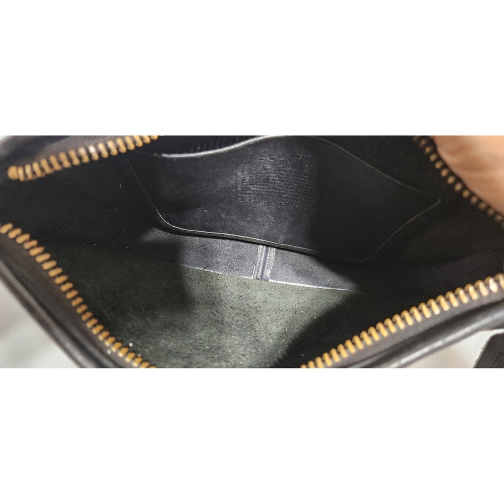 Vintage Coach Basic‎ bag Black Leather Crossbody Bag Zip Shoulder Brass Hardware - Picture 11 of 11